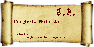 Berghold Melinda névjegykártya