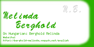 melinda berghold business card